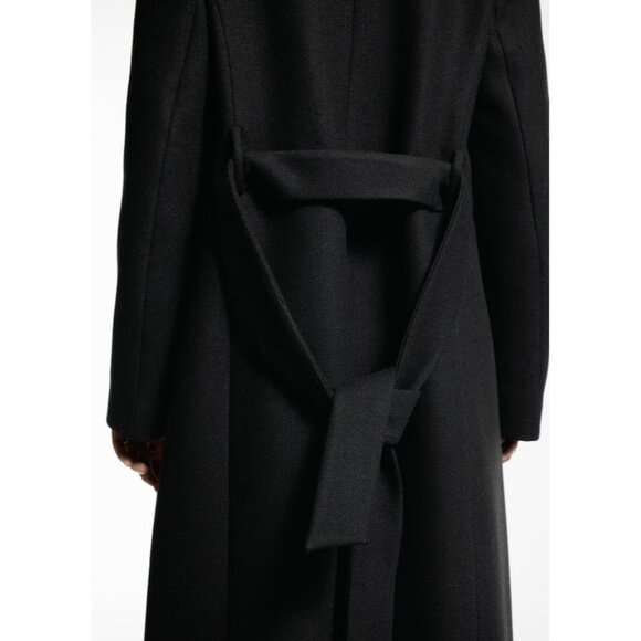 NEW MANGO Manteco wool coat detachable fur collar BLACK SIZE XXS /100%AUTHENTIC - Picture 11 of 13